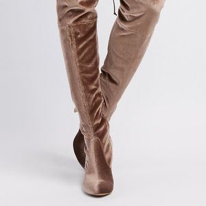 Charlotte Russe Velvet Over The Knee Boots Size 8